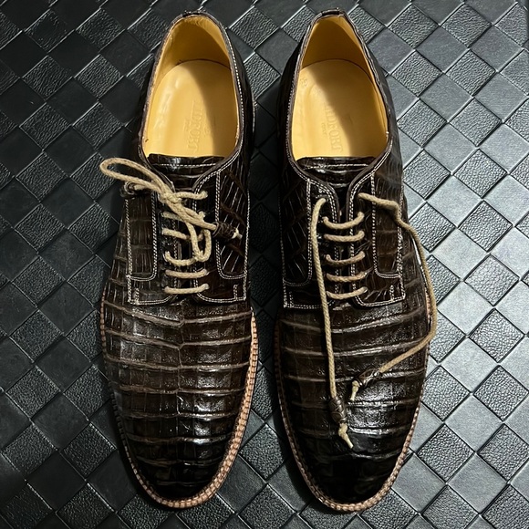 Hand made Italian brown leather skin,size 11.5, lace shoe. - Picture 5 of 6